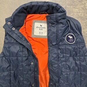 Abercrombie Kids Puffer Vest 15/16 Blue Quilted Sleeveless Jacket Outfit‎